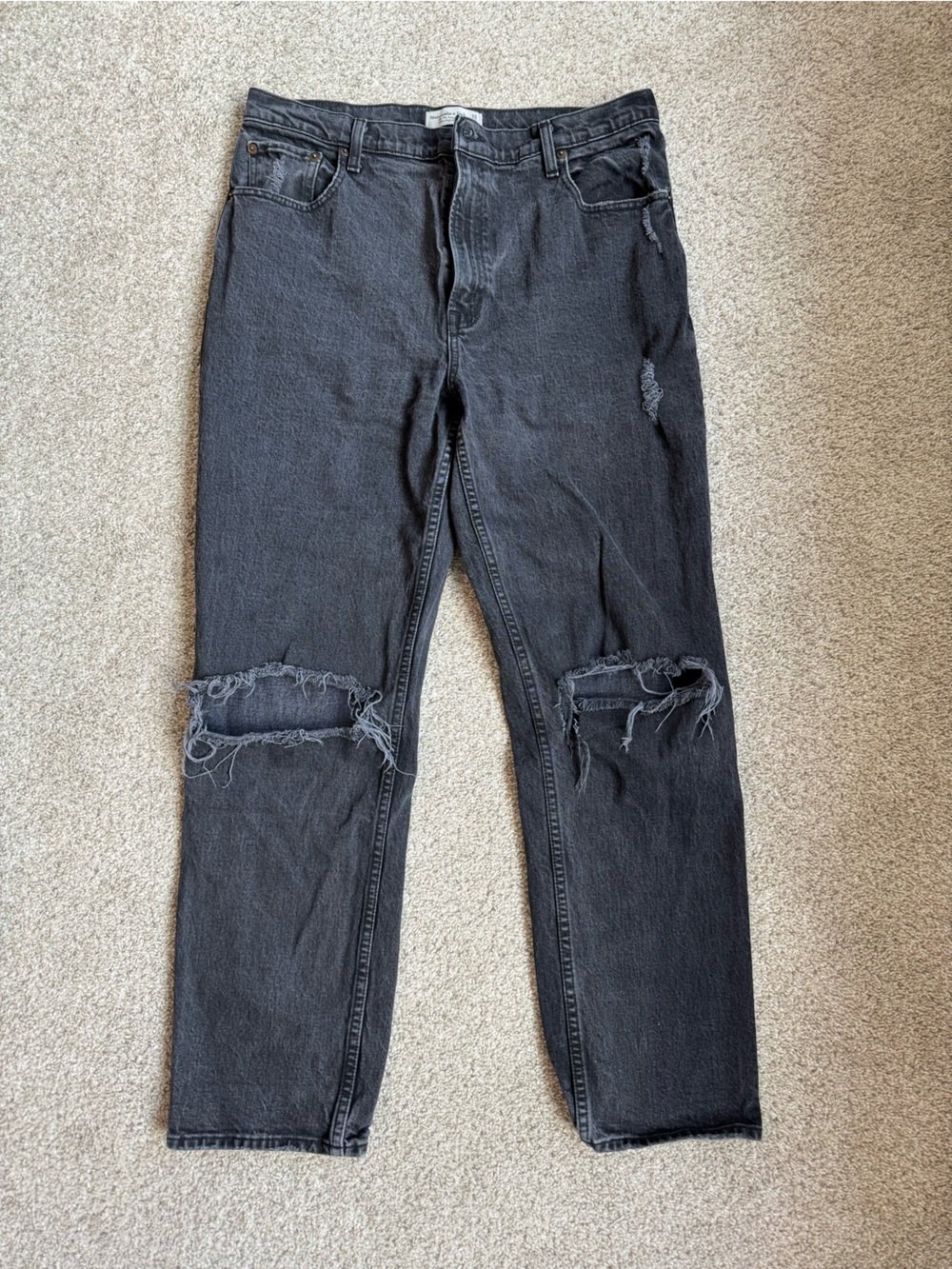 Abercrombie & Fitch Black Wash High-Rise '90s Straight Jeans